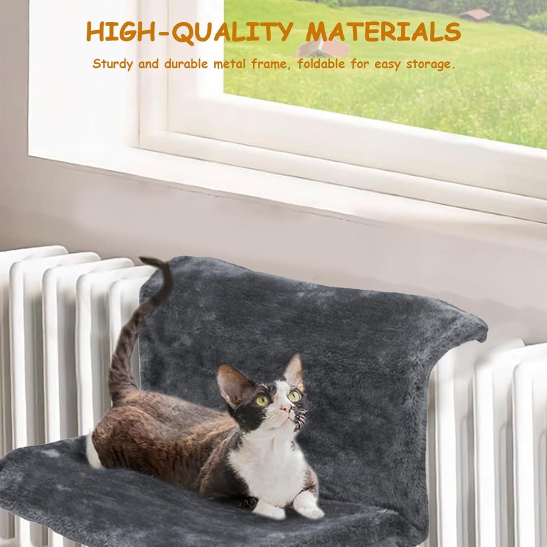 Katzen-Fensterstange, Katzen-Fenster-Hängematte, Katzenheizungsbett mit starkem Metallrahmen, warmes