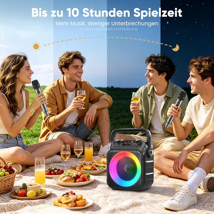 Karaoke Maschine mit 2 Karaoke Mikrofonen: Singingmate Karaoke Anlage mit 2 Mikrofonen für Erwachsen