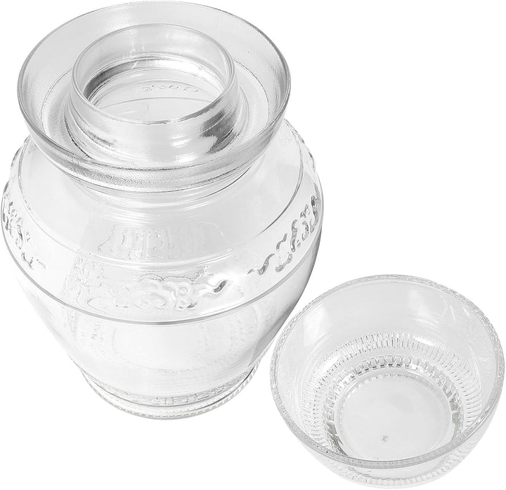 2,5-Liter-Einmachglas mit Deckel, Gärglas mit breiter Öffnung und Wasserverschluss für die Herstellu