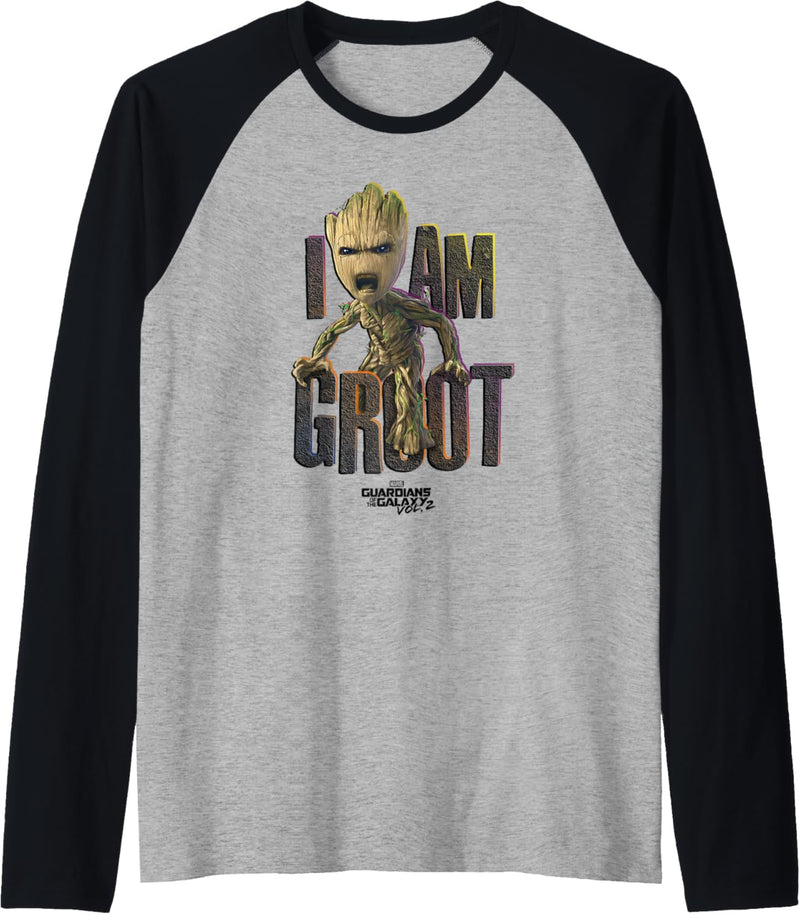 Marvel Guardians Vol.2 I AM GROOT Cute Angry Raglan