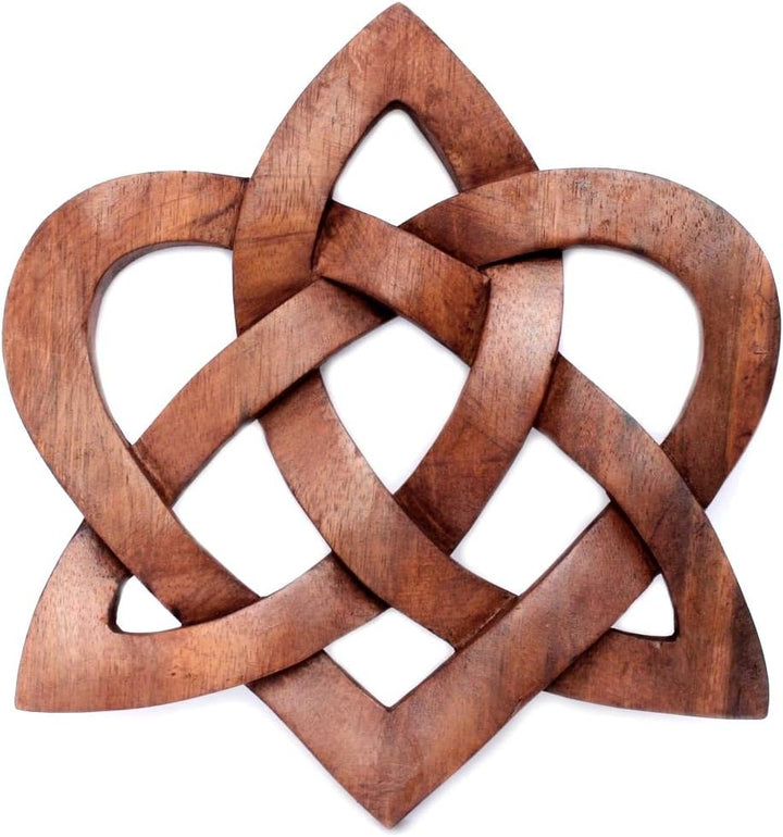 Windalf Celtic Holzbild MIA Ø 23 cm Keltischer Liebesknoten Herz Wanddeko Handarbeit aus Holz