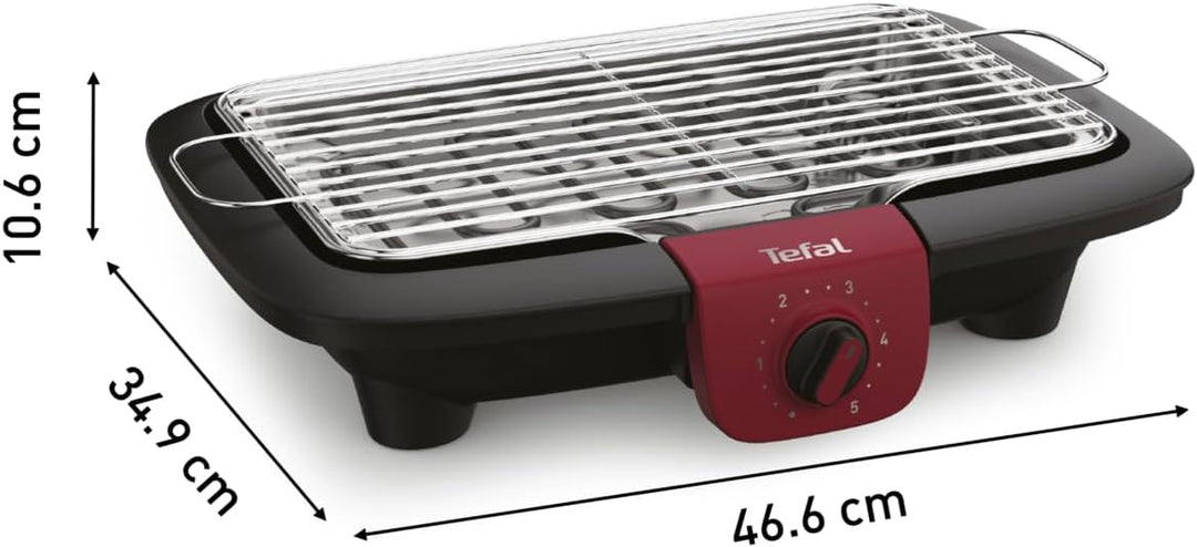 Tefal BG90E5 Easygrill Adjust Elektro- Tischgrill | 2300 Watt | 720 cm² Grillfläche | Einfache Reini