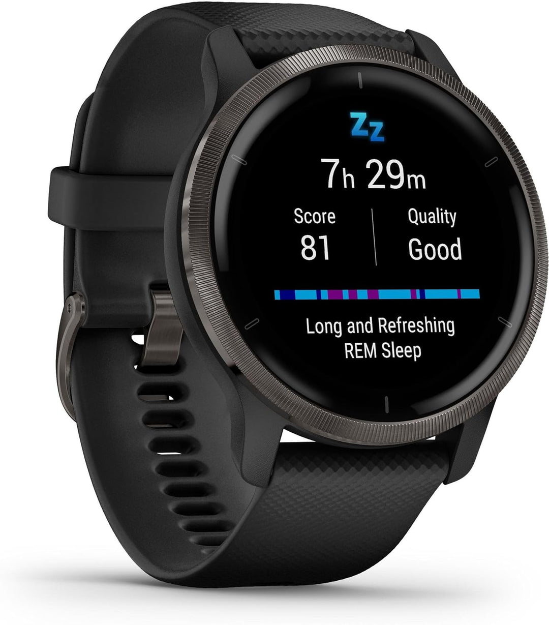 Garmin Venu 2 – GPS-Fitness-Smartwatch mit ultrascharfem 1,3“ AMOLED-Touchdisplay, umfassenden und G