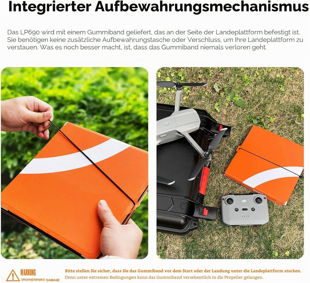 SYMIK LP690 Drohnen Landeplatz, 27"/69cm Gewichtet Doppelseitig Wasserdicht Faltbarer Hubschrauberla