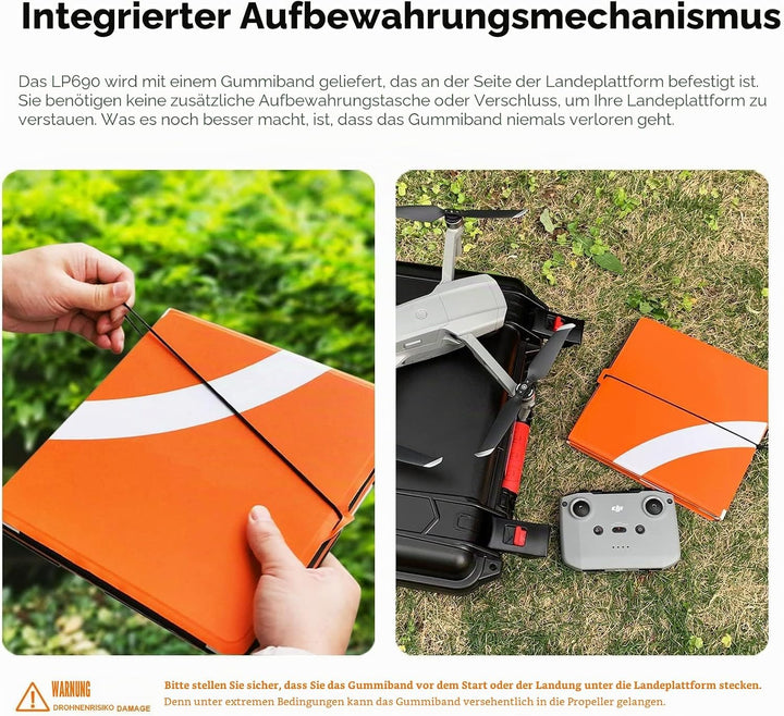 SYMIK LP690 Drohnen Landeplatz, 27"/69cm Gewichtet Doppelseitig Wasserdicht Faltbarer Hubschrauberla