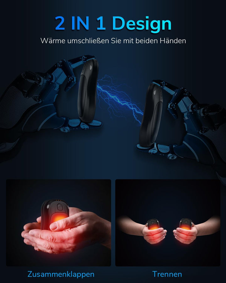 Handwärmer Taschenwärmer, Wiederaufladbar Elektrischer Handwärmer mit 20 Stunden Langanhaltender Wär