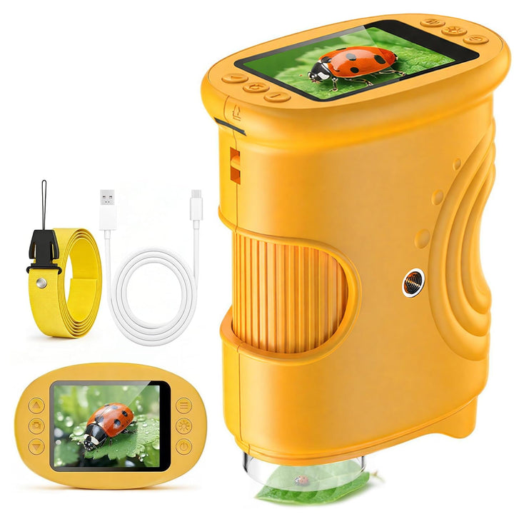 Mikroskop für Kinder, 2.0" Bildschirm Taschenmikroskop, 1000X Vergrösserung Digitales Handmikroskop,