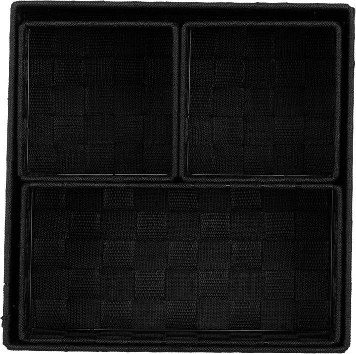 Brandsseller 4er Set Aufbewahrungsboxen - 28x28x10 cm, 26x13x9 cm, 13x13x9 cm (2x) – eckige Regalkör
