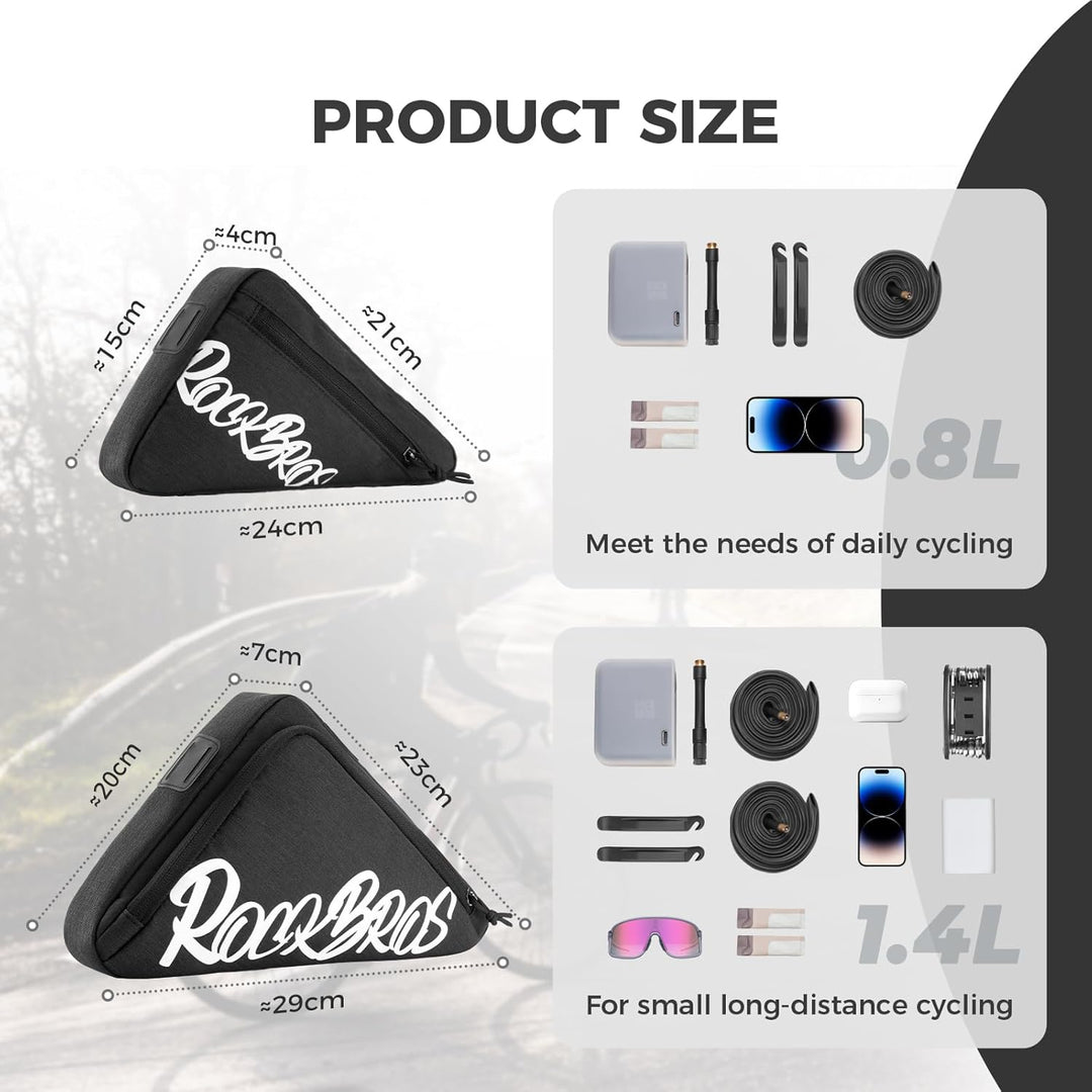 ROCKBROS Rahmentasche Fahrrad Dreieckstasche für MTB Rennräder Ebike Triangle Bag Fahrradtasche Rahm