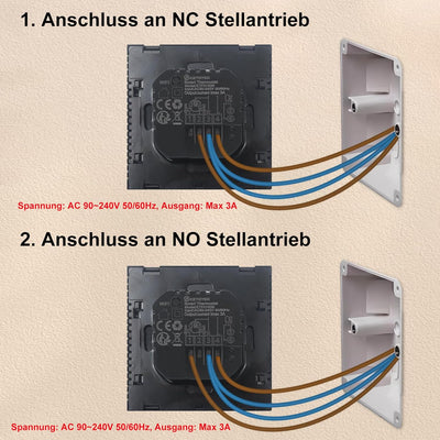 KETOTEK Thermostat Fussbodenheizung Wasser WLAN 3A 230V, Smart Raumthermostat Fussbodenheizung Wasse