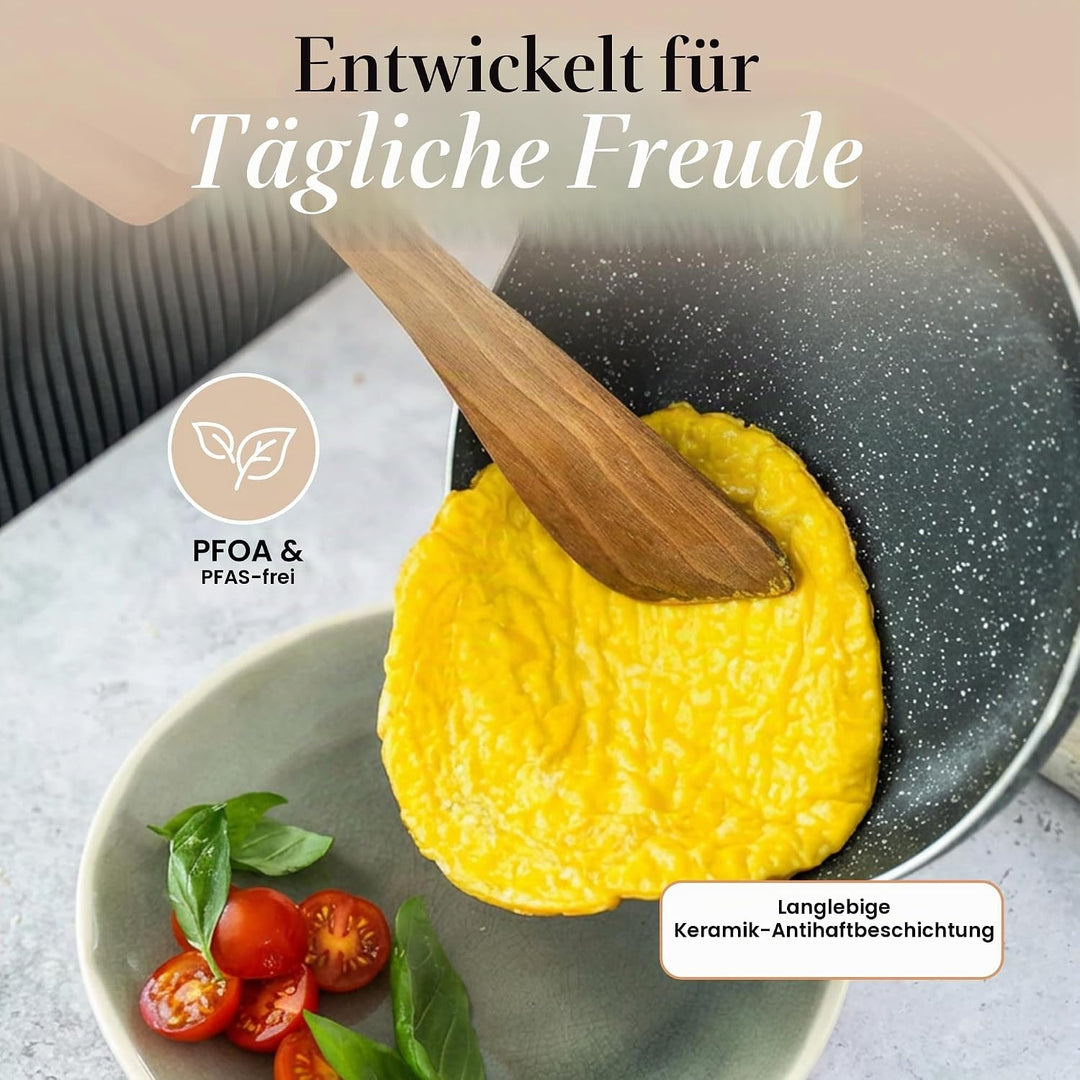 Antihaftbeschichtete Töpfe und Pfannen Set - Induktionskochfeld Topfset - 8 Stück Küche Kochgeschirr