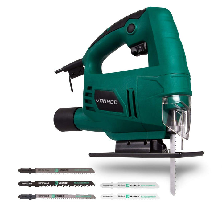 VONROC Stichsäge elektrisch 550W - Pendelhubstichsäge mit Staubabsaugung, variable Schnittwinkel & G