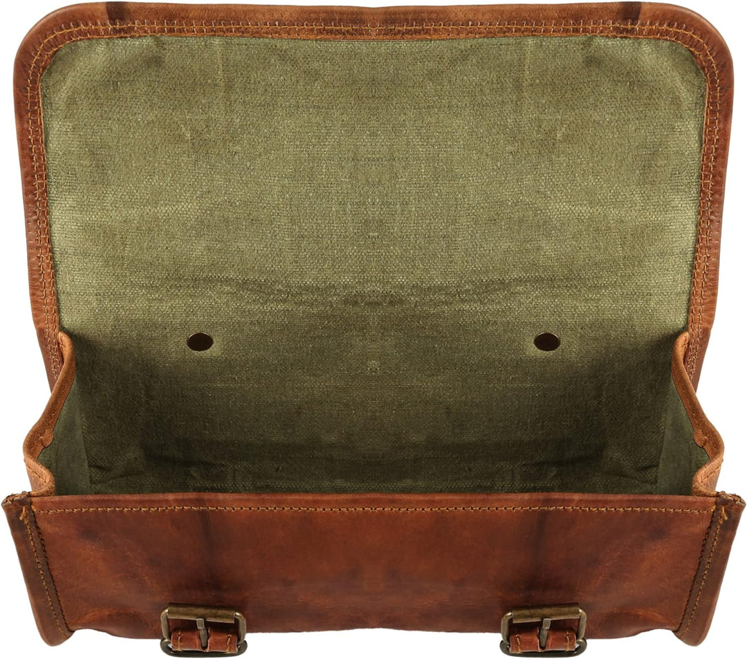 The Vintage Stuff Leder Lenkertasche Braun Sattel Motorradtasche Fahrrad Werkzeugtasche Buff Leder R