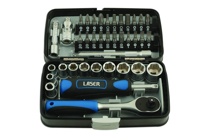 Laser 5960.0 Einsatz und Bits, Satz, 1/4 Zoll Antrieb, 38-Teilig
