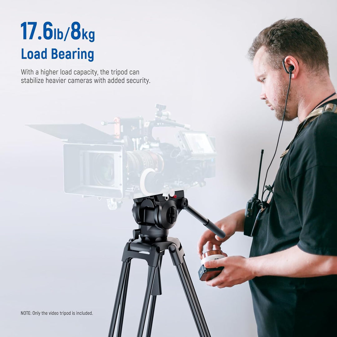 NEEWER Basic 74“ Videostativ mit Fluidkopf [Basisversion], Metall Kamerastativ mit sanfter Reibungsd