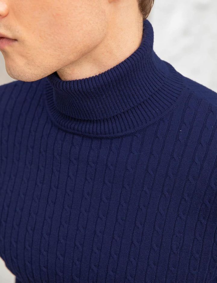 AIDEAONE Rollkragenpullover Herren Stehkragenpullover Winter Pullover Rollkragenstrickpullover Rollk