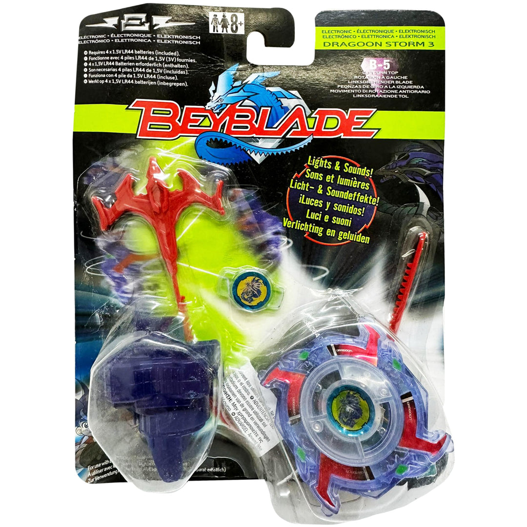 alles-meine.de GmbH Beyblad - B-5 - Dragoon Storm 3 - mit Licht & Sound - Links drehend Blade - Ligh