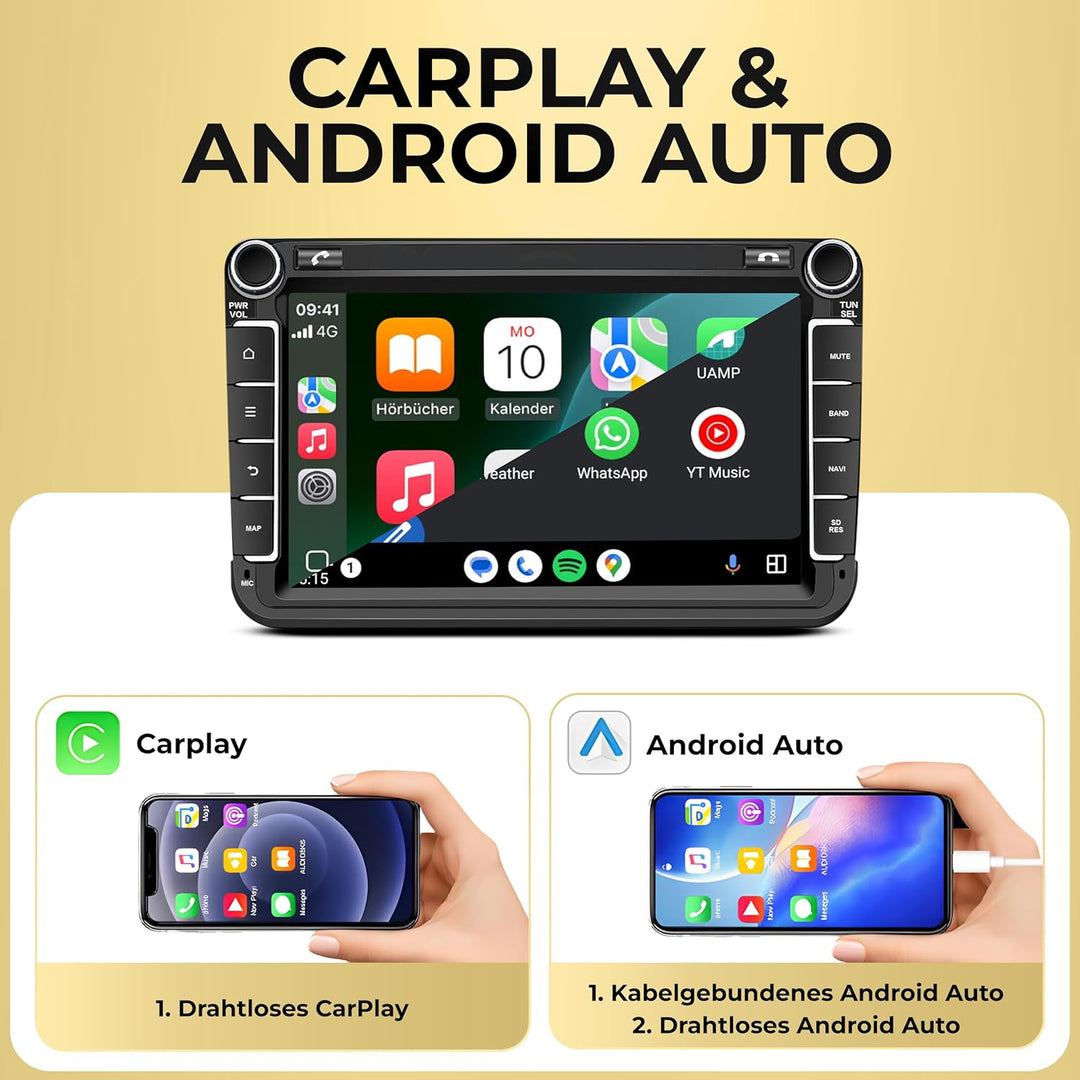 M.I.C. AV8V7 Android 12 Autoradio mit navi Qualcomm Snapdragon 665 4G+64G Ersatz für VW Golf t5 tour