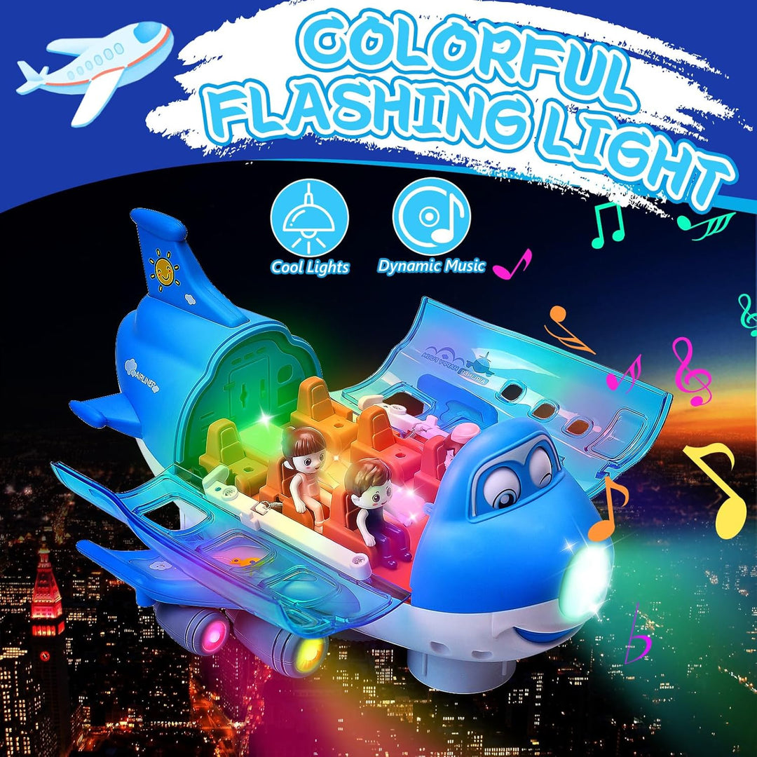 LEEWENYAN Elektrisches Flugzeug Spielzeug für Kleinkinder, 360 ° rotierendes Flugzeug Spielzeug mit