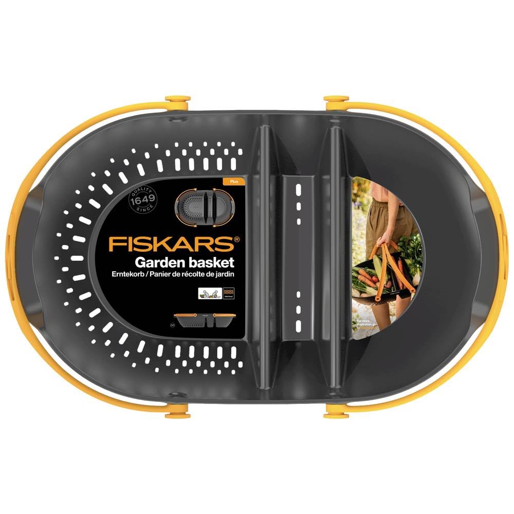 Fiskars Erntekorb, Zum Sammeln, Transportieren und Reinigen von Ernte und Erntewerkzeugen, Kunststof