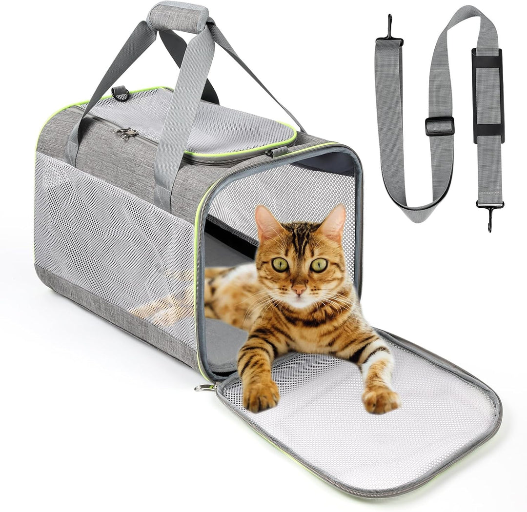 Lannvan Transportbox Hund, Katzen Transportboxen bis 6,5kg, Hundebox Auto Transporttasche Katze Atmu