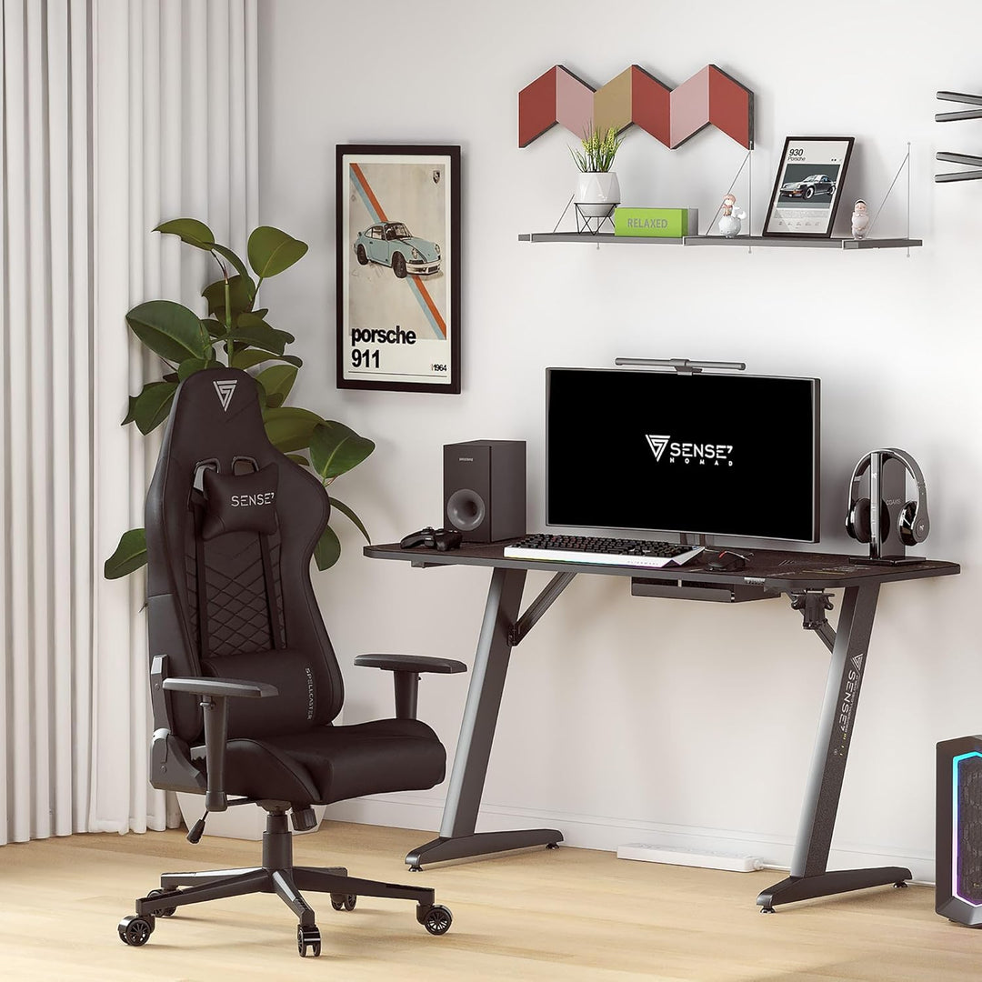 SENSE7 Gaming Stuhl Spellcaster, ergonomischer Gaming Sessel mit verstellbaren Lendenkissen Einstell