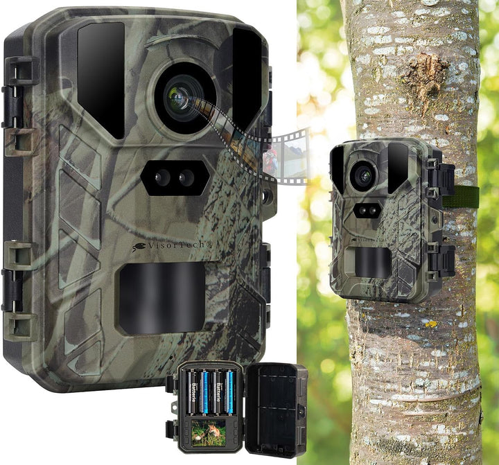 VisorTech Wild-Überwachungskamera: 2er-Set WLAN-Wildkamera mit 50 MP, 4K interpoliert & No-Glow-IRs
