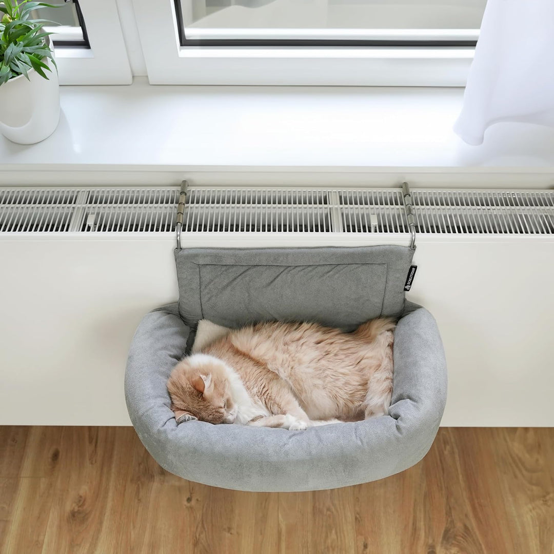 Premium Heizungsliege für Katzen - Murphy - für Katzen bis 12kg - passend für alle Heizkörper - rund