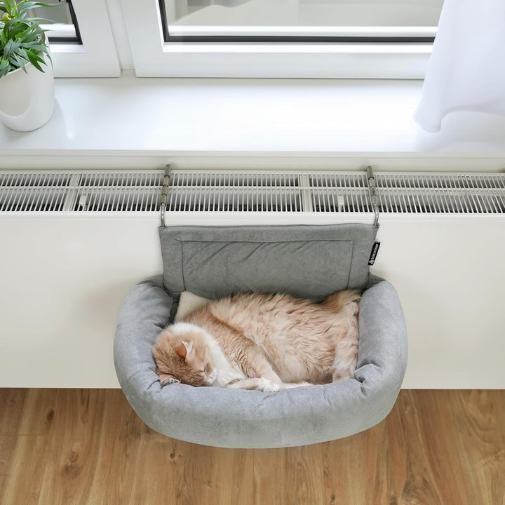 Premium Heizungsliege für Katzen - Murphy - für Katzen bis 12kg - passend für alle Heizkörper - rund