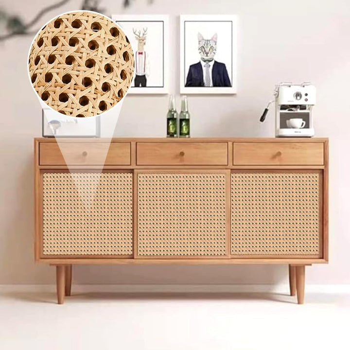 Kleemeiero Rattan Gurtband, 35 x 150cm Rattan Geflecht Natürliches Rattan-Gurt Cane Webbing Rattan R