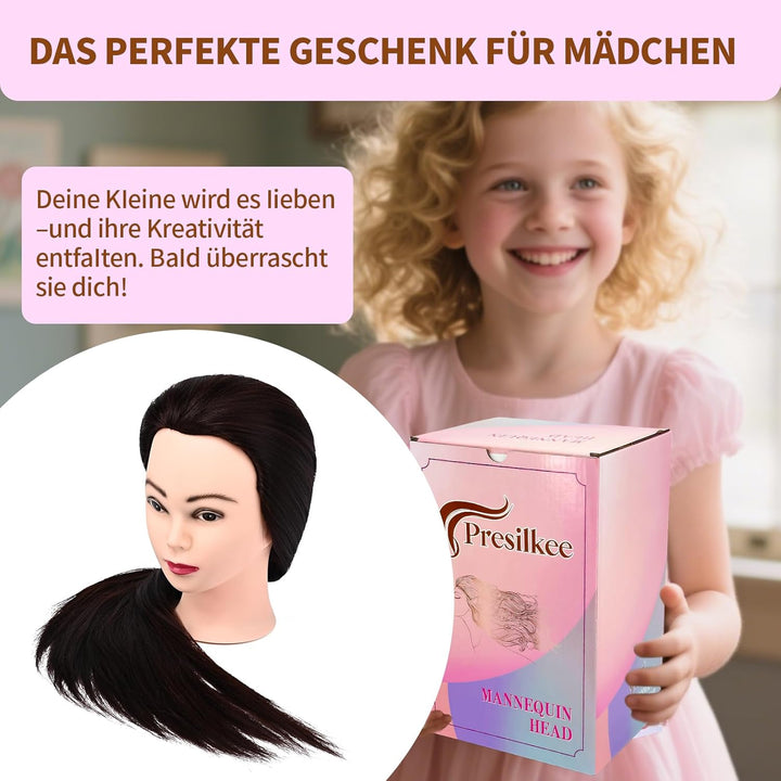 28" Frisierkopf Mit Synthetikfaser-Haar Trainingsköpfe Für Friseure Für Flecht Schneide Styling Übun