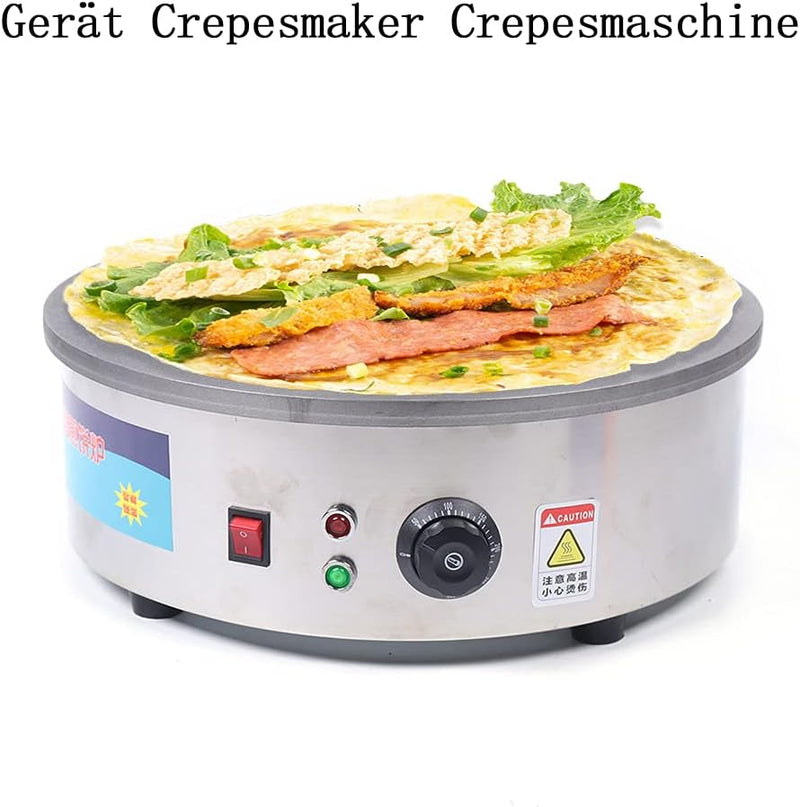 Profi Crepes Maker Machine,CrepesgeräT Platte,Crepespfanne Pfannkuchenpfanne Antihaftbeschichtung Zu