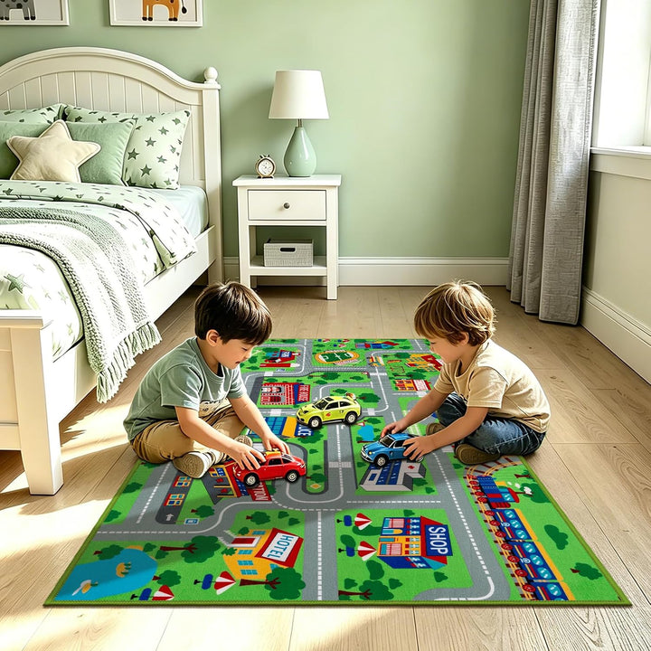 Capslpad Automatte für Kinder, 80x150 cm, Stadt- und Strassenmotiv, rutschfest, interaktiv, Spielzim