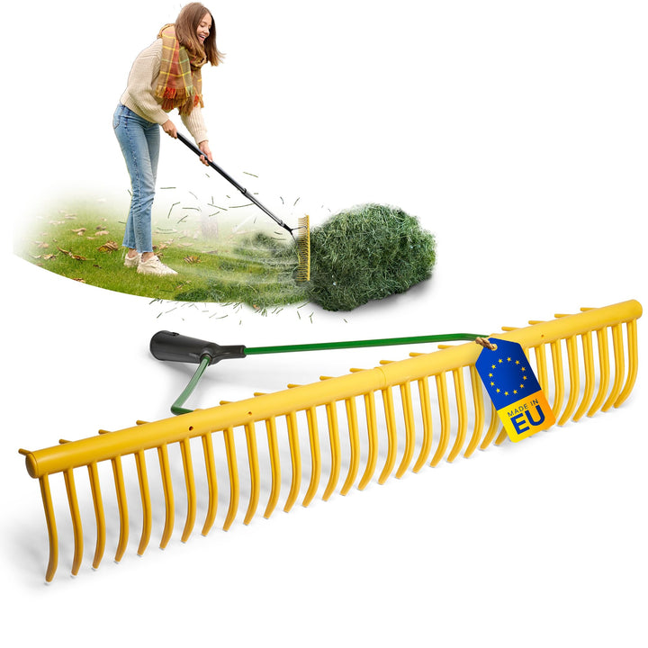Novatool Gartenrechen-Kopf mit Grasfang-Vorrichtung und 32 Zinken, Arbeitsbreite 64,5 cm, Rechen aus