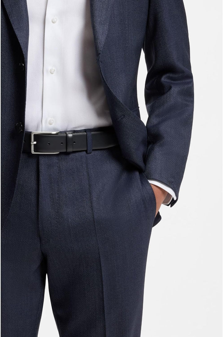 BOSS Herren Erman-L Sz35 Gürtel aus italienischem Leder mit Dornschliesse 80 Navy, 80 Navy