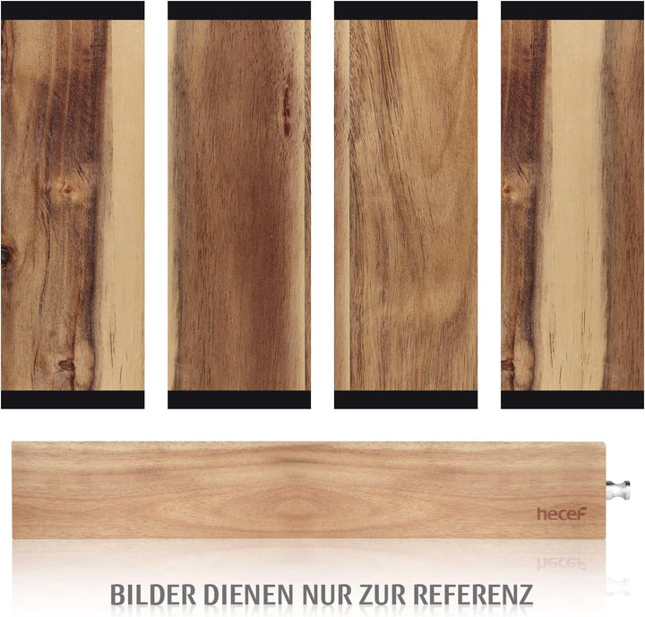 Hecef 12 Zoll (30cm) Magnetischer Messerhalter, Starker Magnet Messerhalter, Akazie Holzmesserhalter