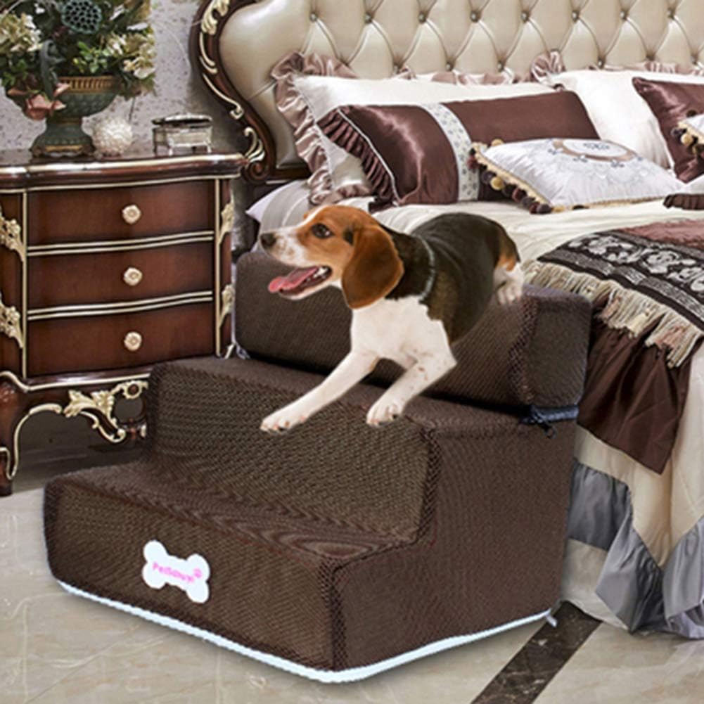 Pet Steps Treppe, Kleine Hundekatzen Pet 3 Steps Abnehmbare rutschfeste Rampe Klettern Abnehmbare Be