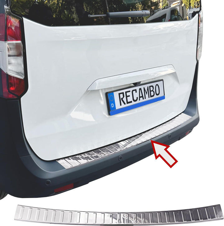 RECAMBO Ladekantenschutz Edelstahl kompatibel für Ford Tourneo Courier 2 | BJ ab 2023 - Hochglanz po