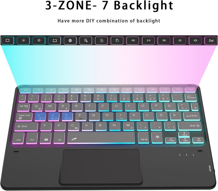 für Samsung Tablet A9 Plus Tastatur QWERTZ Deutsches - Galaxy Tab A9 Plus Hülle mit Tastatur, DIY 3-