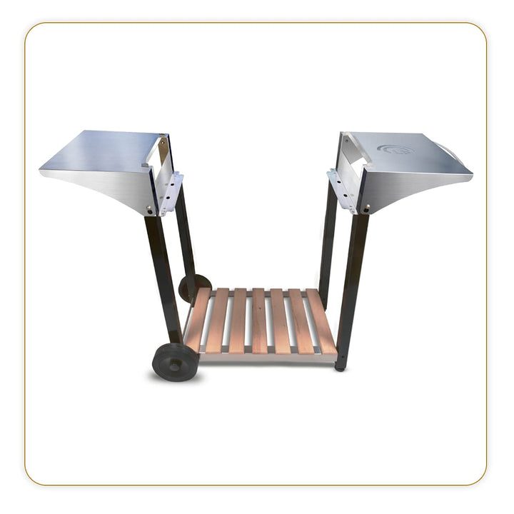 LITTLE BALANCE Chariot pour plancha Aquitaine Pro Planchawagen, Edelstahl & Holz