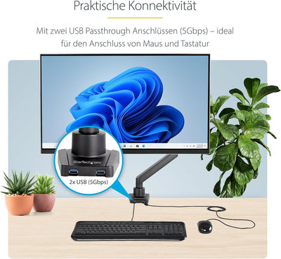StarTech.com Supporto da scrivania per monitor VESA da 17" a 34" - 2 porte USB 3.0 integrate - con g
