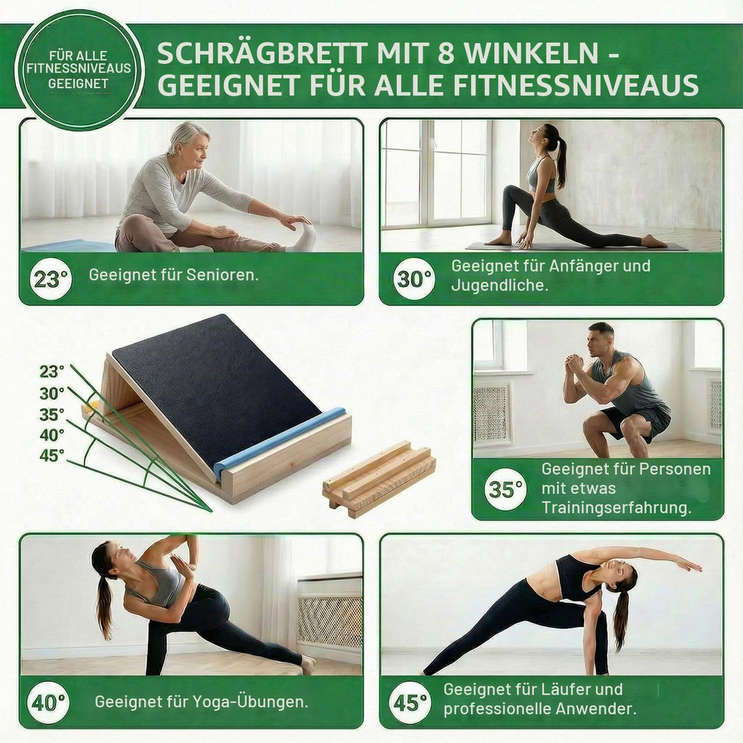 Wadendehner &amp; Schrägbrett mit 8 verstellbaren Winkeln | Slant Board für Wadenstreckung und Mobility