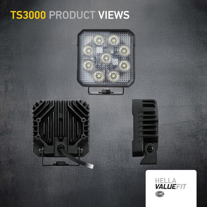HELLA Valuefit TS3000 LED Arbeitsscheinwerfer 12V - 24V 3000 echte Lumen Nahfeldausleuchtung starke