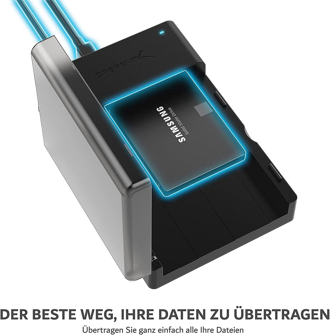 SABRENT Festplatten Dockingstation fur 2,5 3,5 Zoll SATA HDD & SSD USB A 5Gbps (EC-DFLT) 2.5"/3.5" S