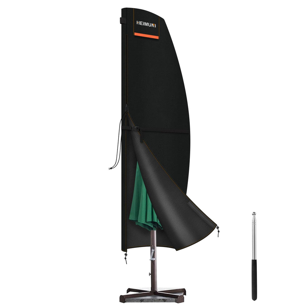 HEIMUNI Schutzhülle Sonnenschirm 3m, Ampelschirm Schutzhülle mit Stab, Abdeckung für Sonnenschirm, A