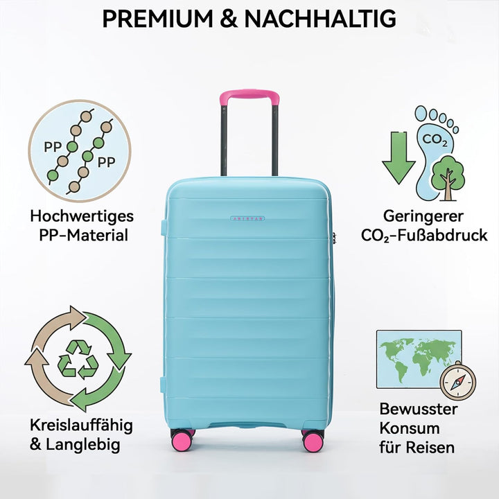 Mariner Koffer-Set 3-teilig aus 100% Eco-PP Hartschale, Robust & Langlebig, Stilvolles Design, 55x36