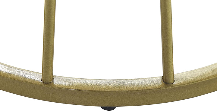 Couchtisch Marmor Optik weiss mit Metallgestell gold rund 50 cm Glamour Concan