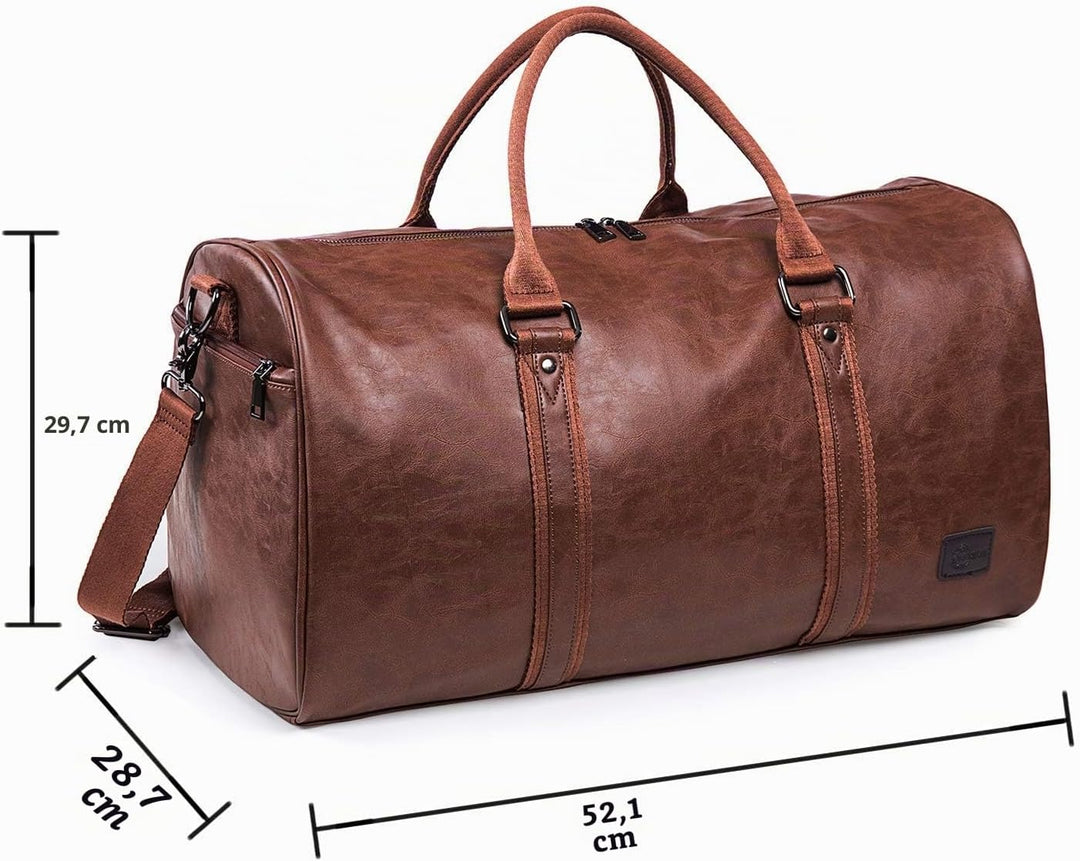 Tragbarer Kleidersack, Herrenkleidersack für Geschäftsreisen, grosse Lederreisetasche mit Schuhfach