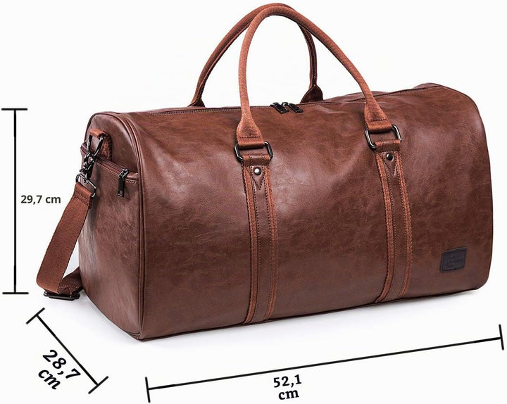 Tragbarer Kleidersack, Herrenkleidersack für Geschäftsreisen, grosse Lederreisetasche mit Schuhfach