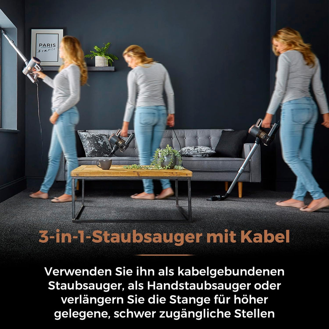 Tower T513005BLG Pro 3-in-1 Staubsauger mit Kabel, Zyklon Saugkraft, Integriertem HEPA-13-Filter und
